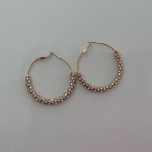 Crystal Wrapped Hoop Earrings.NO tags